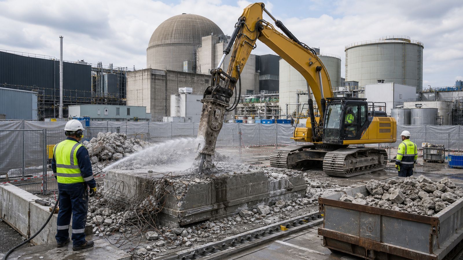 Betonrückbau mit Hydraulikhammer